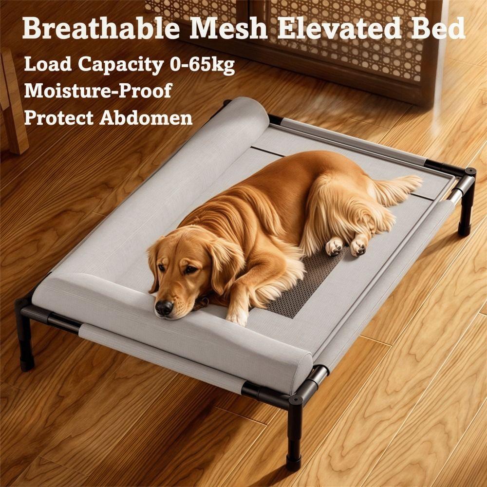 Moisture-proof Elevated Cat Dog Bed with Skid-Resistant Feet Outdoor Pet Bed  Four Seasons