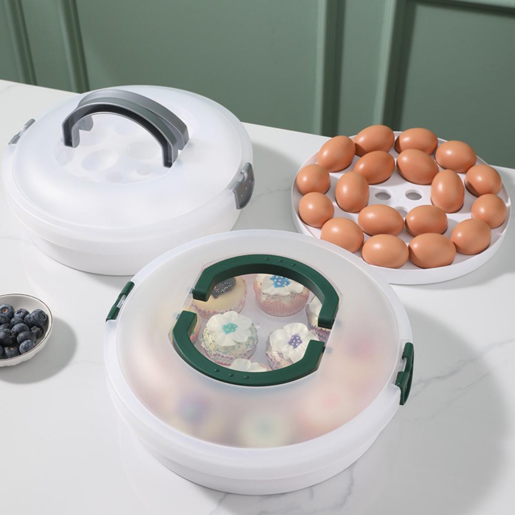 Convenient Cake Carrier Portable Buckle PP Cake Box Baking Packaging Box with Handle Handy Cupcake Holder Tray Cake Packaging