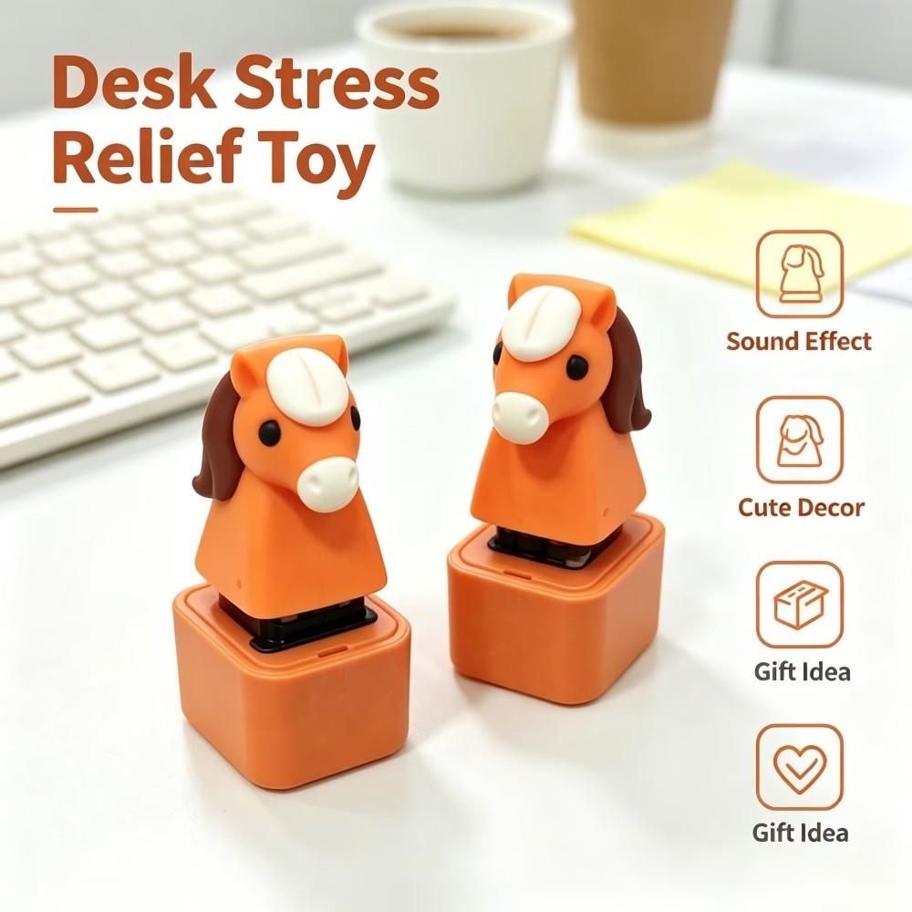 Horse Fidget Button Keychain Cow Finger Button Clicker Keyboard Fidget Toys For Stress Relief