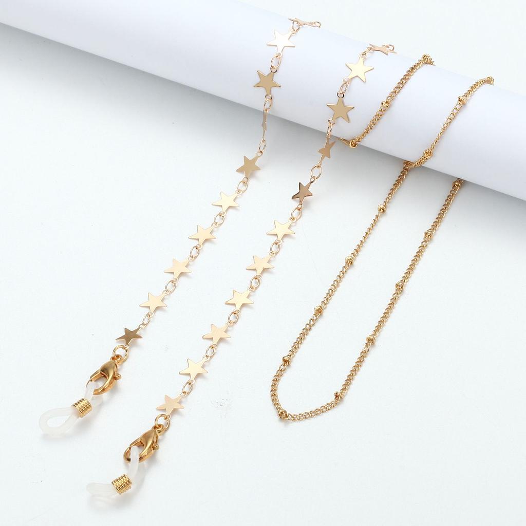 Bohemian Lanyard Metal Eyeglass Cord Pearl Glasses Chain Sunglasses Chain Mask Holder Mask Chain