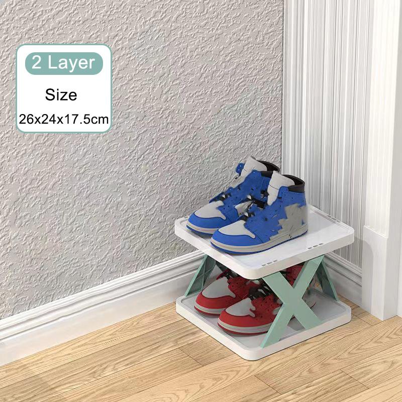 Штабелируемая полка для обуви пластиковый многослойный органайзер для обуви съемная экономящая место полка для обуви входная дверь шкафы для обуви 12549₽