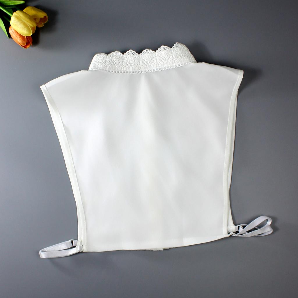 1pc High-Quality Double-Layer Stand Collar Lace Women's Detachable False Collar - Elegant Shirt-Style Decorative High Neck, Suit