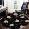 1pc Cat Floral Office Round Area Rug, Under Office Chairs Bedroom Living Room Home Decor, Room Deco