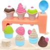 Eisständer Eiscreme Sandspielzeug Set, Strandspielzeug für Kinder ab 3 Jahren, Rollenspiel im Freien mit Schaufel, Bechern & Kuchenformen