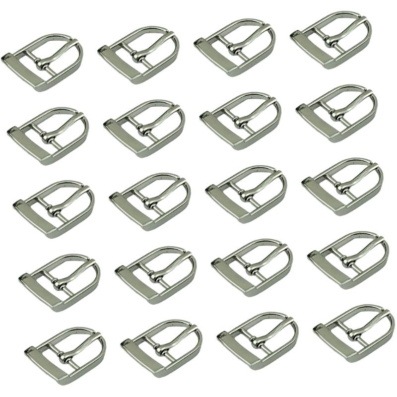 20PCS 19mm Metal Belt Buckles Reversible Metal Belt Buckle Replacements for Leather Belt Backpacks Strap Bag Accessories