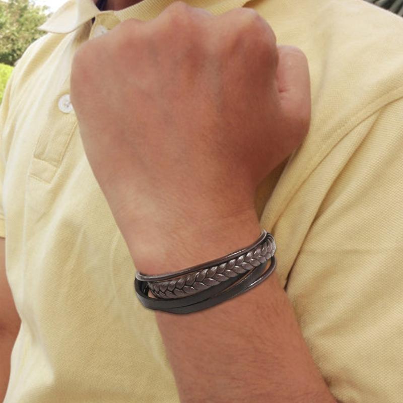 Handgefertigtes Herrenarmband mit magnetischem Edelstahlverschluss für sicheren Halt Ideal für Paare und modebewusste Männer