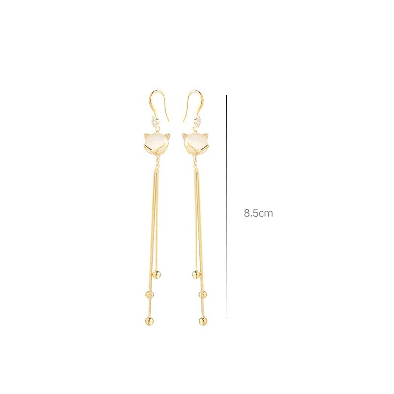 Náušnice Fox střapec Dámský temperament Jednoduché korejské dlouhé náušnice Náušnice Elegantní Elegantní Trend Dámské Módní Náušnice