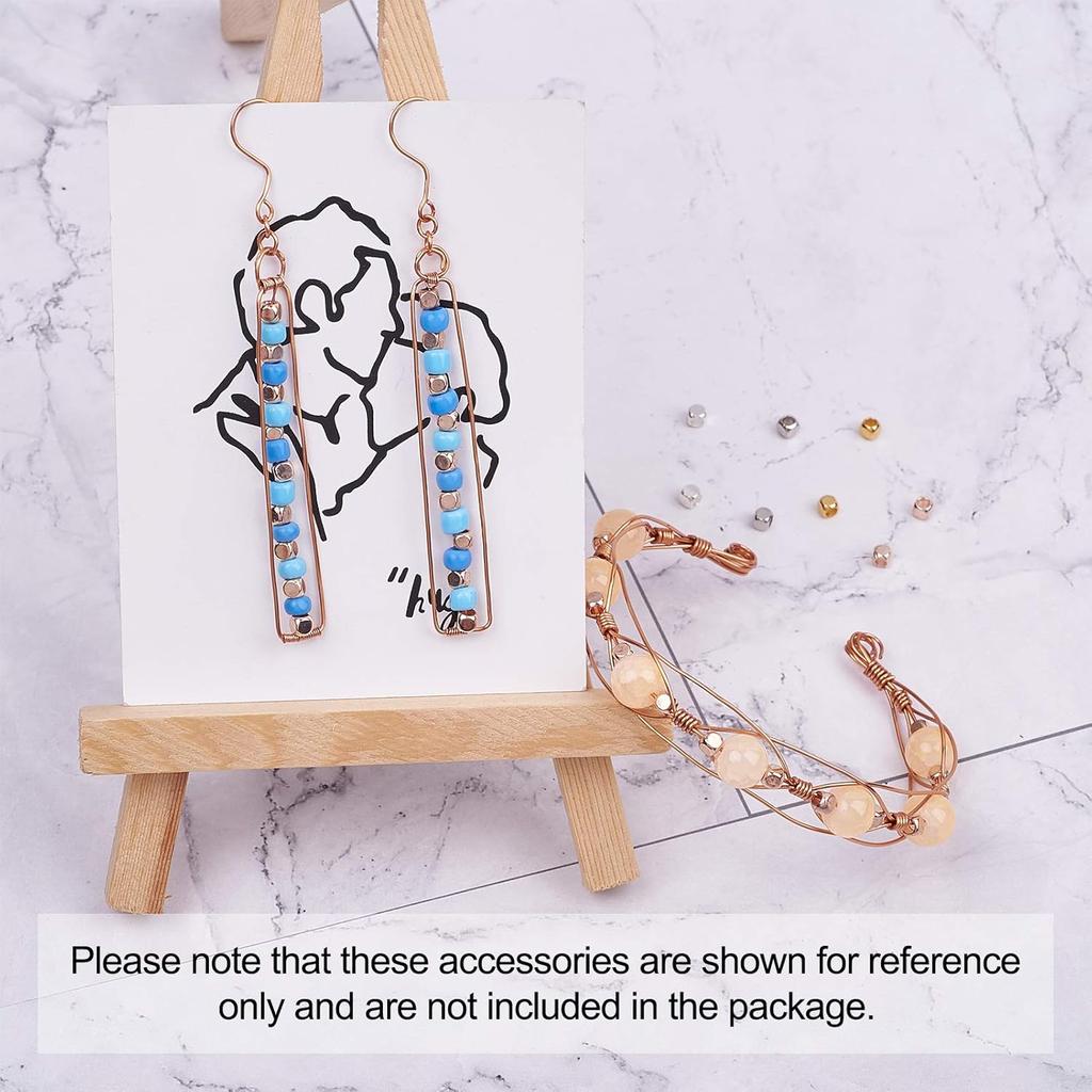 Pandahall 400pcs 3x3mm Cube Spacer Beads Faceted Brass Square Column Nugget Beads Mixed 4 Colors for Jewelry Making Hole: 2mm