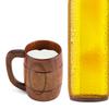 Prírodný drevený pohár na pivo Retro Veľkokapacitný na čaj Vodu Klasický drevený hrnček na pitie s rúčkou
