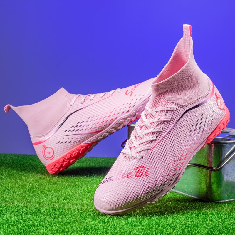 33-46 Men's/Women's Football Boots Rubber Soft Sole Short Nails Artificial Turf Youth Kids Football Shoes