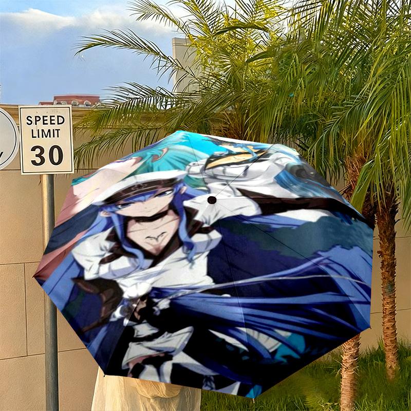 1 Stück Akame Ga Kill Schwert Automatischer Regenschirm - Geeignet für Reisen Outdoor Tragbarer Regenschirm Geburtstagsgeschenk Tägliche Notwendigkeiten