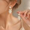 GEMCHIC Women's Grape Pearl Drop Earrings Stainless Steel Gold Plated Fashion Jewelry