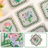 1 Set Diamond Painting Coaster Kit Easy To Use DIY Craft Floral Pattern Coaster for Kitchen Home Decoration