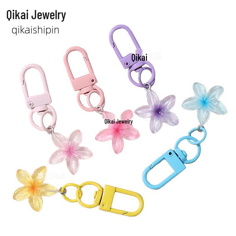 Colorful Daisy Keychain: Stylish Transparent Keyring & Bag Charm for Women