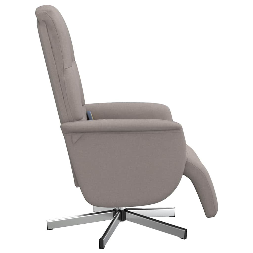 Massage Chair with Footrest Taupe Fabric