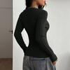 Women's Cable Knit V-Neck Sweater Slim Fit Cropped Long Sleeve for Spring and Fall