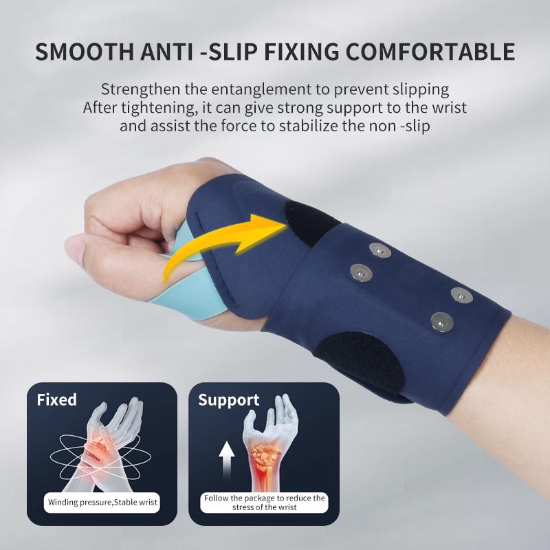 Cordless Wrist Massager with Heat USB Rechargeable Warm Pad Wrist Brace Wrap with Massage for Wrist Carpal Tunnel Fatigue Relief