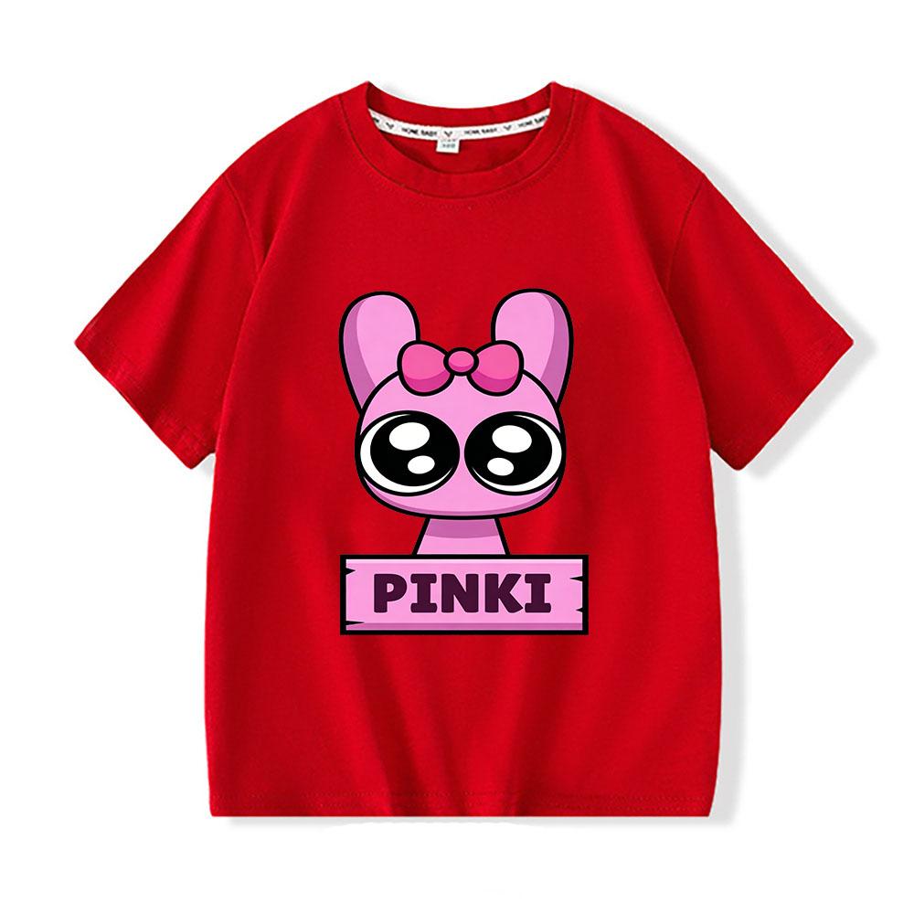 

Game Sprunki Children s T-Shirt 100% Cotton Cartoon Graphic T Shirt 2-12Y Short Sleeve Boys Girls Daily Casual Summer Clothes 100 красный