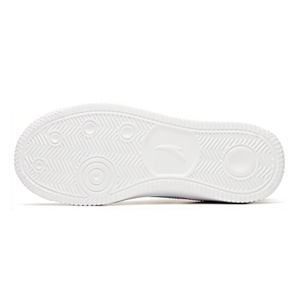Anta Synthetic Leather Casual Non-Slip Shock Absorbing Wear-Resistant Low-Top Skate Shoes Kids Sneakers White Black A332118000B-2