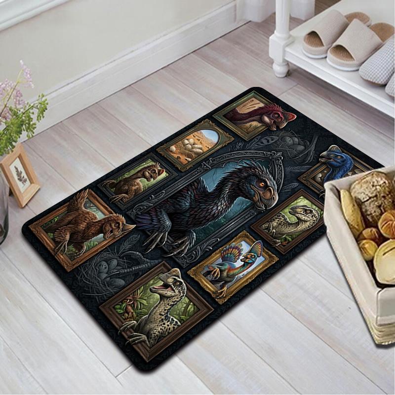 Prehistoric Creatures Pattern Rug Floor Mat for Living Room or Bedroom Soft and Comfortable Carpet a Gift for Birthday and Holiday.