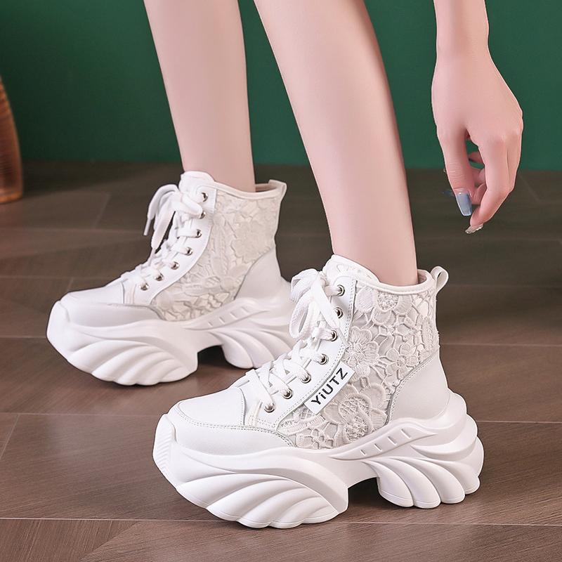 Aphixta Platform Casual Shoes Embroider Upper Women Ankle Boots Spring Autumn Women Sneakers Shoes Female sneakers Plus Size 42