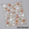Gold Stamped Snowflake Stars White Christmas Tree Red Bowknot Cute 3D Nail Art Stickers Xmas Lovely Manicure Decals