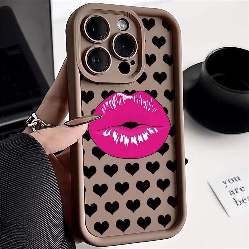 Sexy Girl Lips Phone Case For iPhone 13 15 14 12 11 16 Pro Max Funda iPhone 16 14 15 7 8 Plus XR XS X SE Candy Love Heart Cover