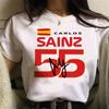 Carlos Sainz T-shirt Women's Y2K Top Girl Funny Harajuku Clothing Casual Versatile Fashion Tees