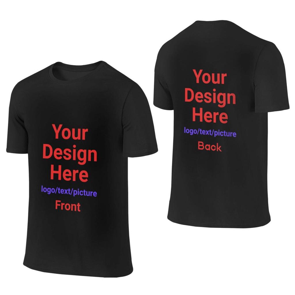 Custom Your Design Print Tshirt Men Cotton Large Size Casual Tshirts Personalized Logo Text Image Tees Short Sleeve Streetwear