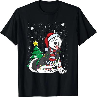 Funny Siberian Husky Christmas Dog Lover T-Shirt
