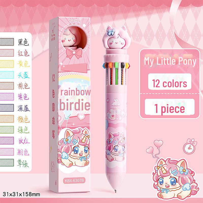 Kuličkové pero Kaba Bear Multi-Color Ten-in-One - Roztomilý kreslený design pro kreativní studenty