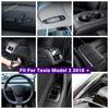 Auto Pillar A / Window Lift Button / Steering Wheel / Armrest Box Water Cup Holder Cover Trim Fit For Tesla Model 3 2018 -