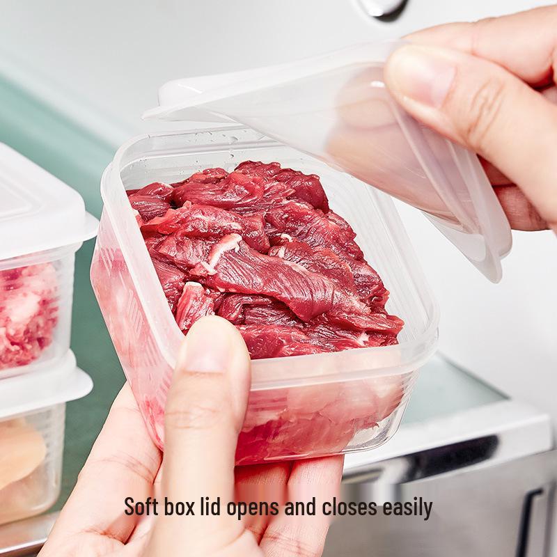 PP5 Food Grade Freezer Meat Storage Containers, 4-Piece Refrigerator Organizer Set