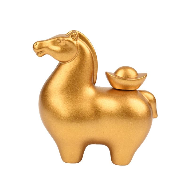 Brass Horse Zodiac Figurine: Office Decompression & Birthday Gift Decor.