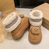 Fashion and comfortable snow boots women's seasonal non-slip velvet warm short boots children