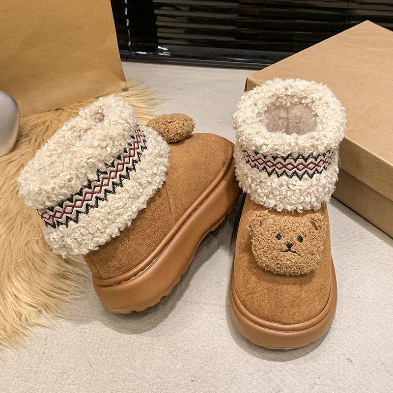 Fashion and comfortable snow boots women's seasonal non-slip velvet warm short boots children