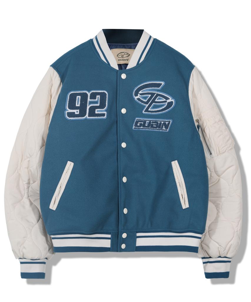 Gubin Quilted Point Varsity Jacket - Blue