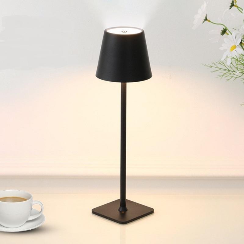 Hotel Cordless LED Rechargeable Touch Table Lamp 3 Colors Bedside Creative Ambient Lights Led Desk Lamp Bar Outdoor Decor Lights