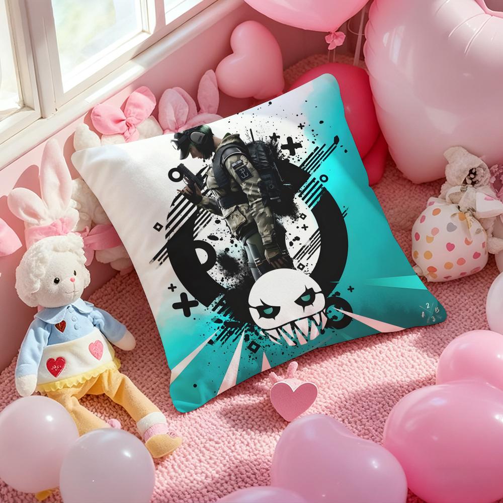 Game R-Rainbow S-Six Mobile Cushion Cover Pattern Printed Pillowcase for Living Room Sofa Cushion Cover & Bedroom Decor