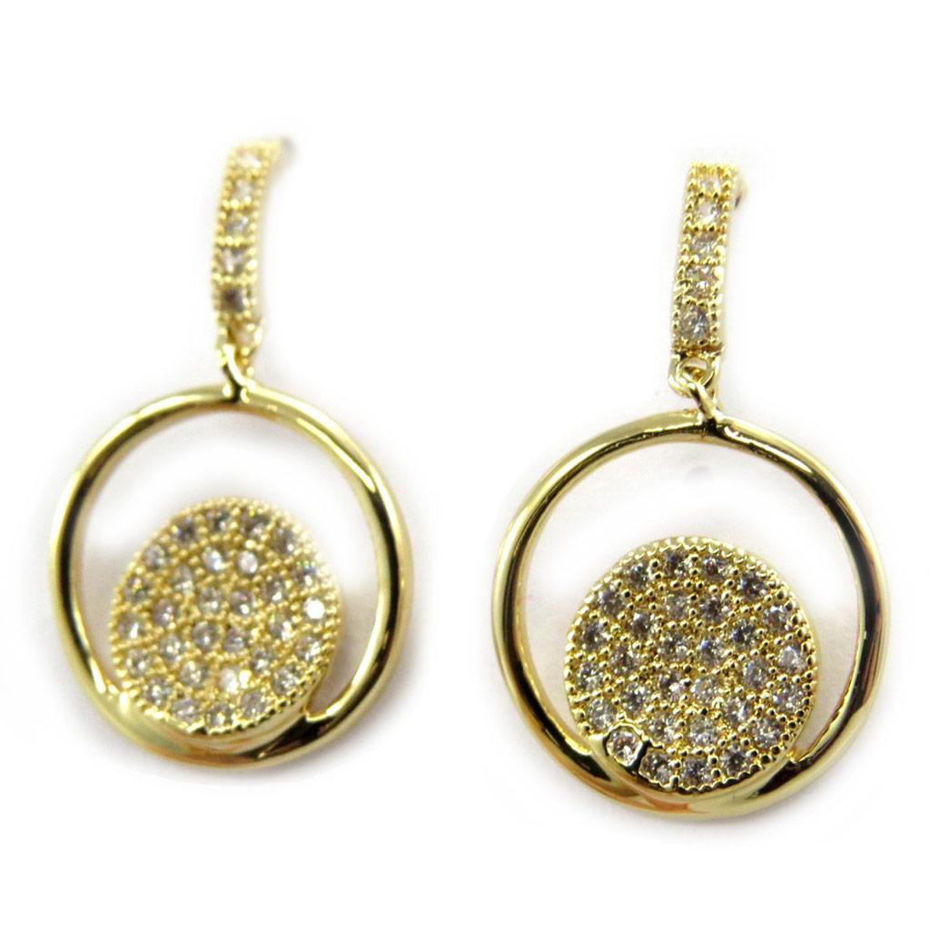 Les Trésors De Lily [L7040] - Gold Plated Earrings 'Sissi' White Gold - 12x12 Mm