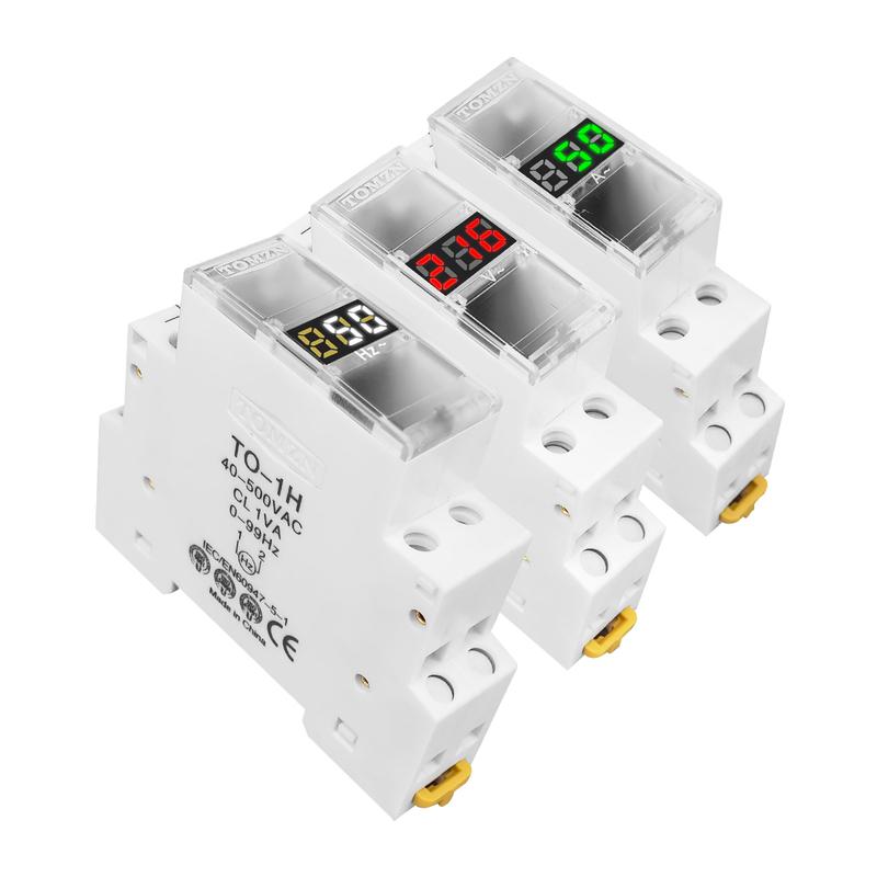Din Rail 18mm AC 40-500V 220V 380V Voltage Meter Ammeter Single Three Phase Modular Indicator LED Digital Display Detector NEW