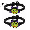 Colorful Cartoon Character Bracelets 2PCS Halloween Bracelets, Ghost/Pumpkin/Black Cat/Skull/Witch/Little Devil Shape, Adjustable Soft Silicone