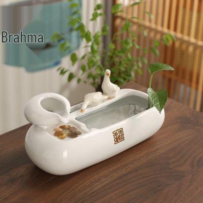 Automatic Circulating Water Ceramic Fish Tank & Cat Feeder