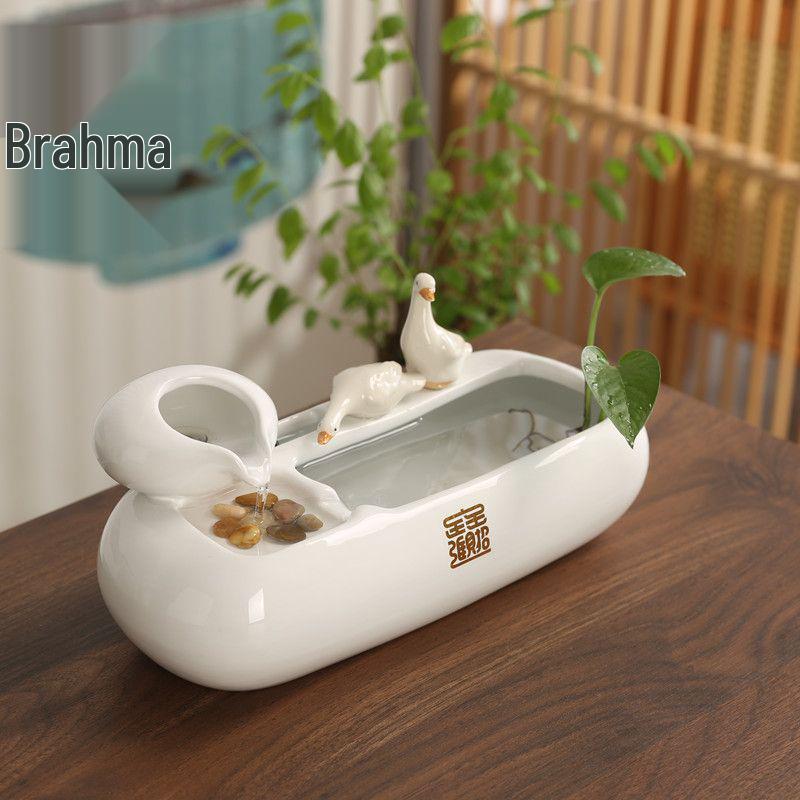 Automatic Circulating Water Ceramic Fish Tank & Cat Feeder