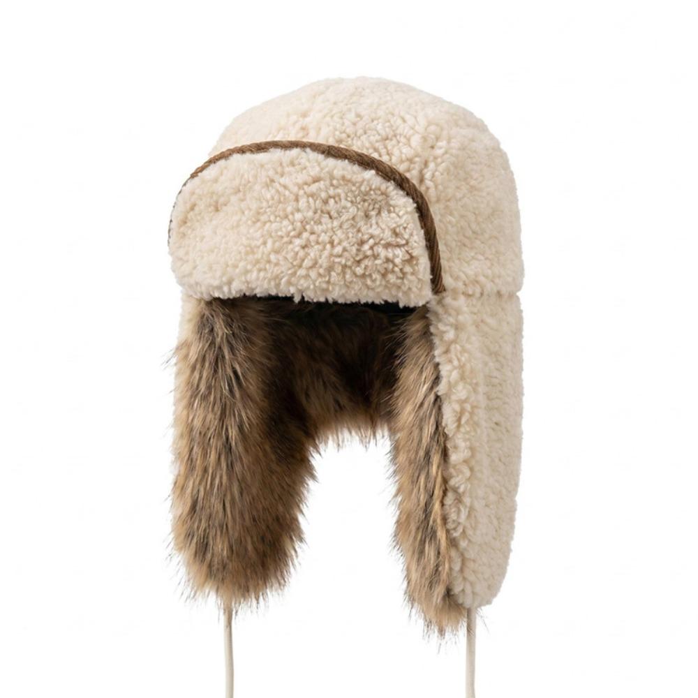 Windproof Lamb Wool Earflap Cap Beanie Cycling Lei Feng Hat Moutaineering Hats Plush Hat  Women/Men