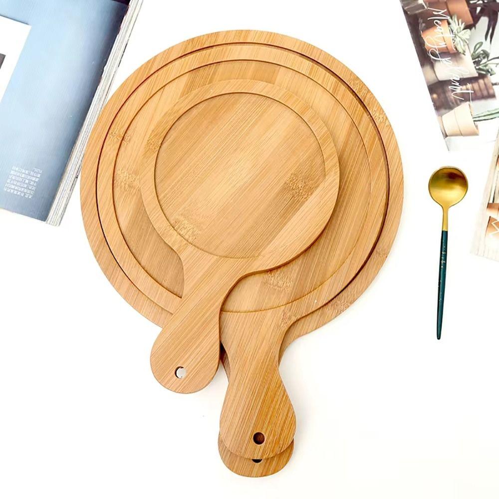 1Pcs Stone Cutting Bamboo Pizza Tray 6/7/8/9/10 Inch Baking Tray Wooden Pizza Board  Kitchen Tool