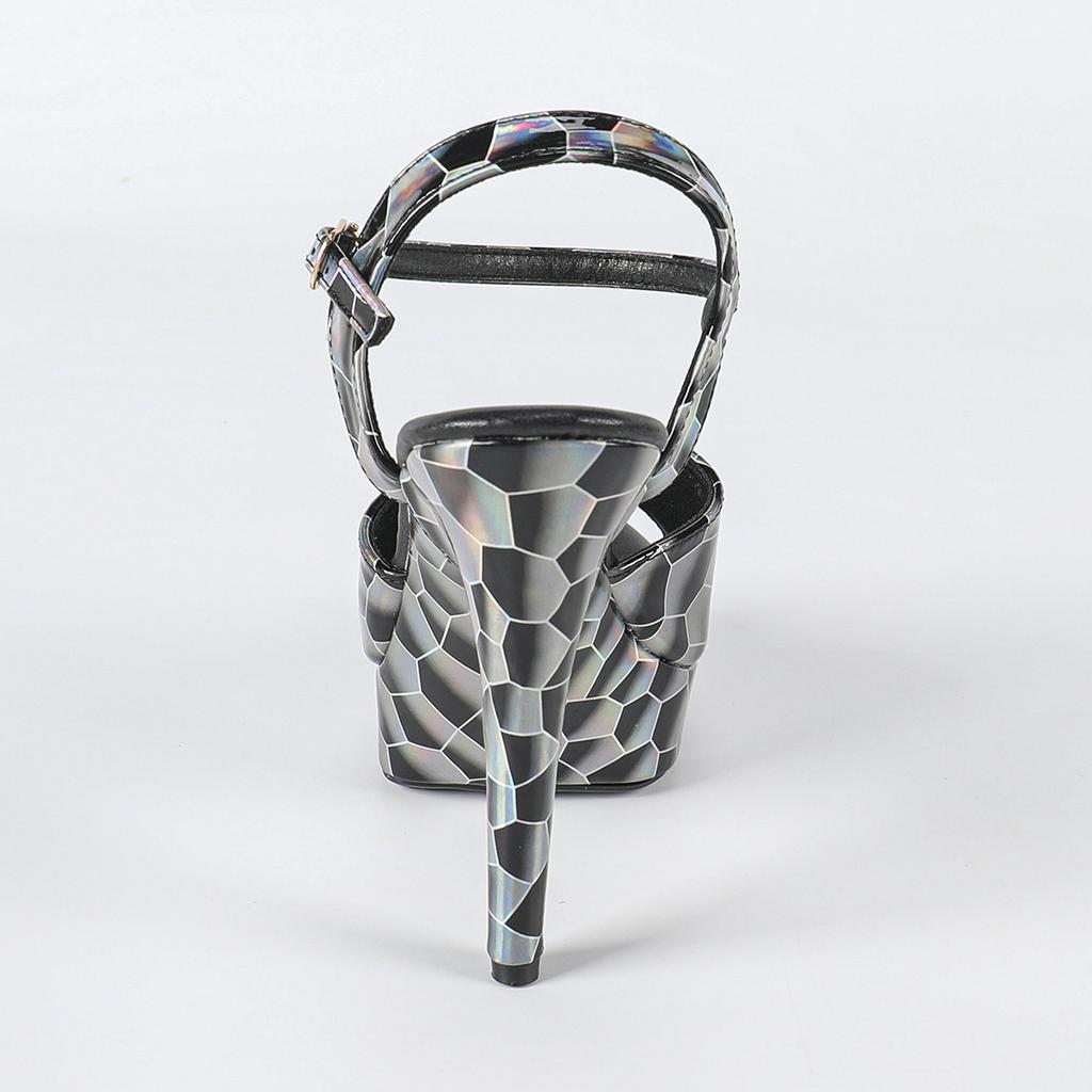 High-heeled Sandals Women's  Summer Thin-heeled Waterproof Table Rhinestone Model Catwalk Dress Shoes 13CM LFD-1099-Q27