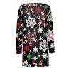 Women's Fashion Casual  Chirstmas Print Medium Length Cardigan Jacket Coat