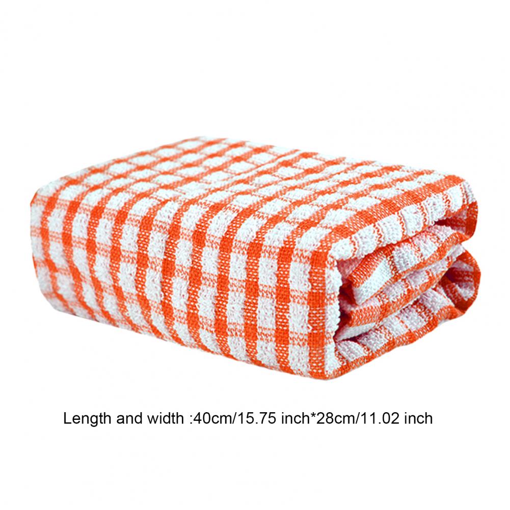 Kitchen Towels 6 Pack Plaid Print Cotton Towels Non-scratch Dishcloths for Home Restaurant Hotel Highly Absorbent Quick-drying