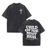 Christian Jesus Faith Over Fear Bible Verse Washed T-shirts Men Women Fashion Vintage Oversized T Shirts Harajuku Cotton T-shirt